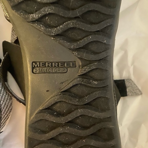 Memory air Foam Merrell woman sz 10 like new black white backstrap web - Picture 6 of 7